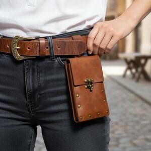 Renaissance Medieval Leather Wallet Pouch Only for Belt